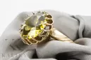 Yellow Peridot 8К Жовте золото Каблучка Вінтаж прикраси vrc035x-yp Art Deco Російський радянський стиль СРСР